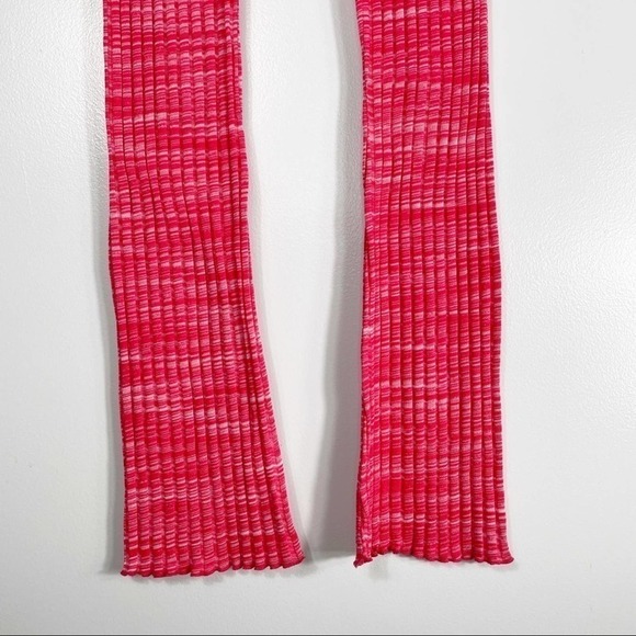 ZARA Pink Ribbed High Rise Flare Pull On Pants Size Medium - Picture 5 of 10